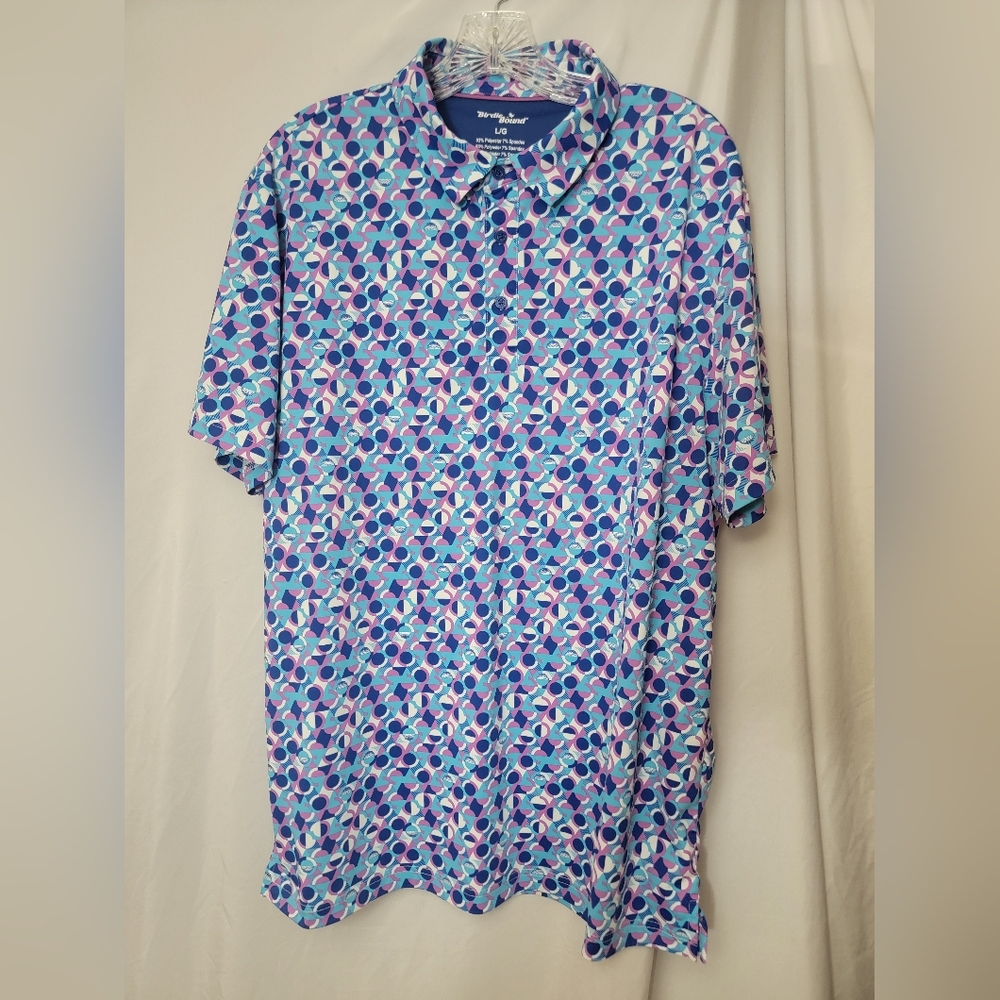LG Blue and Purple Casual Button Down Shirt